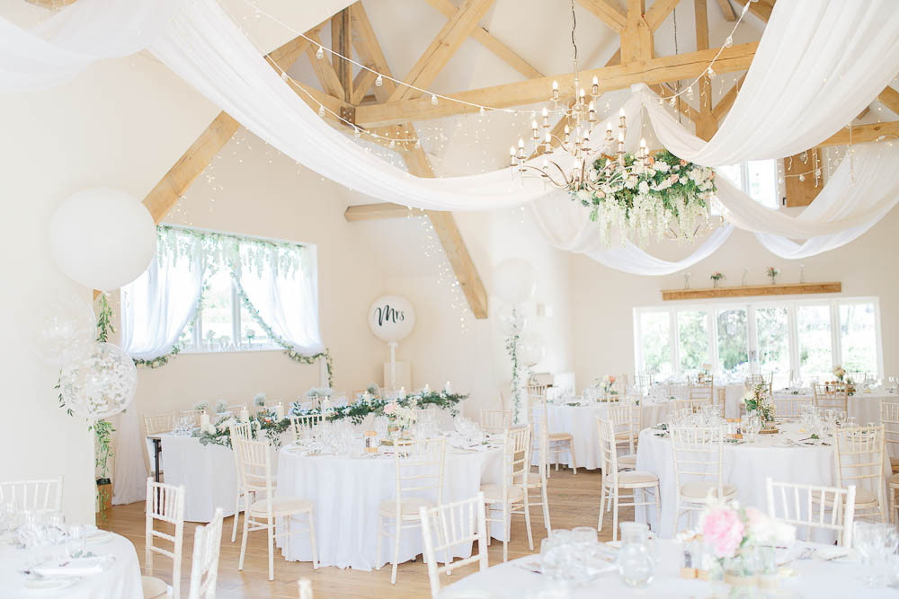 wedding breakfast in the barn at hyde house